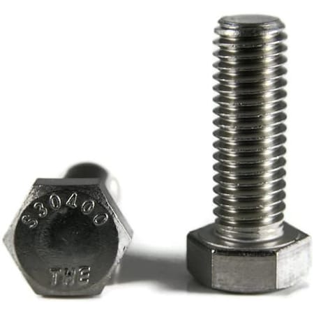 3/4-10 Hex Head Cap Screw, Plain 18-8 Stainless Steel, 1-1/4 In L, 25 PK